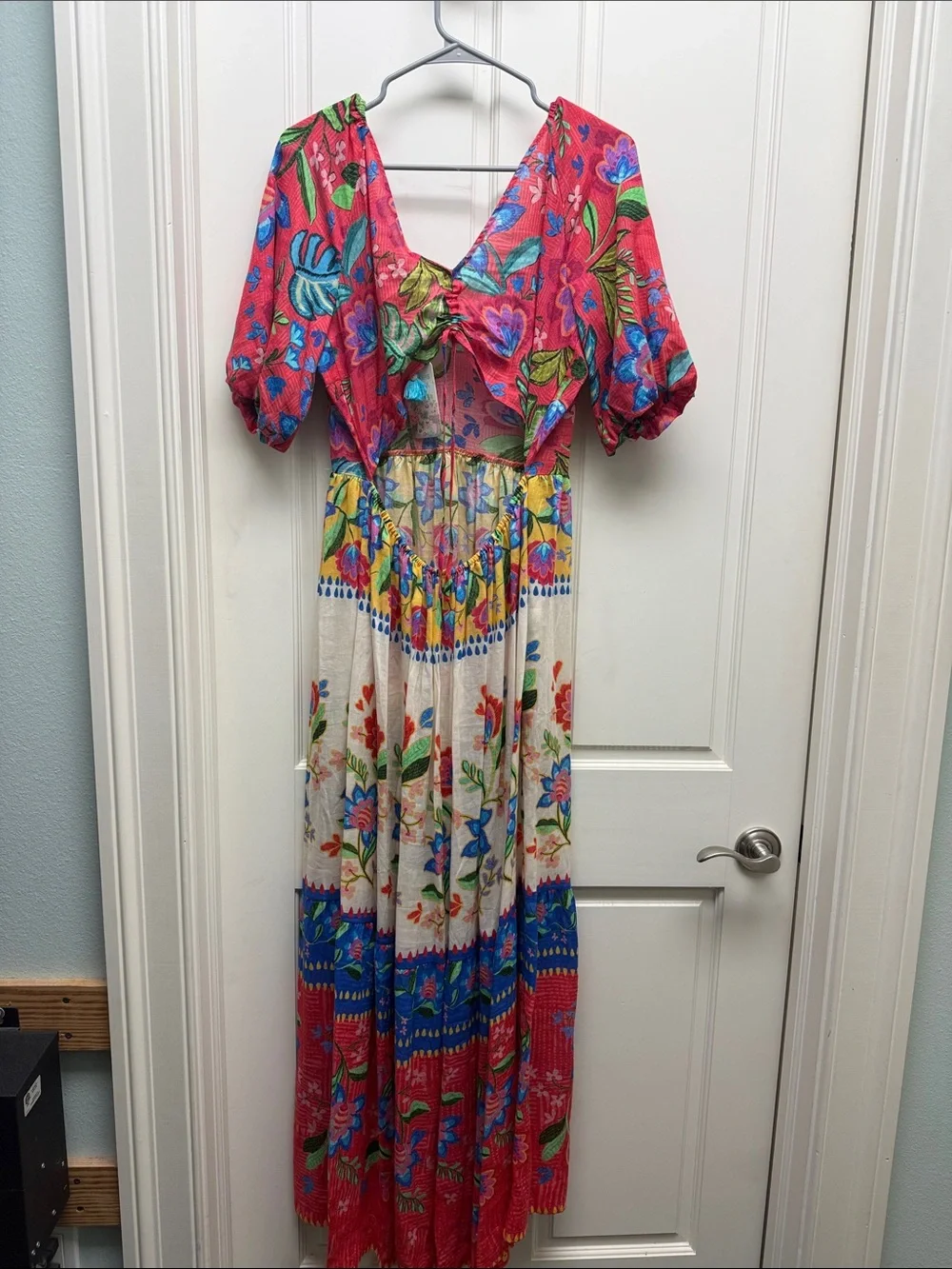 Johnny Was Multicolor Floral V-Neck Maxi Dress - Picture 3 of 3